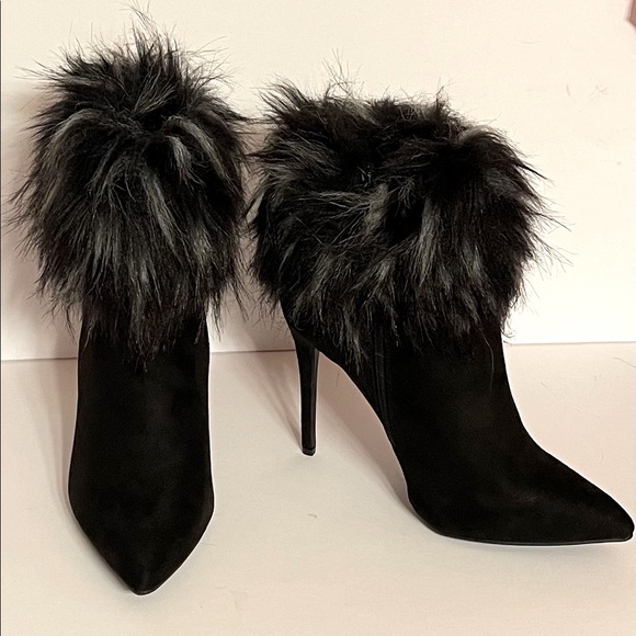Faux Fur Suede Ankle Boots - Picture 2 of 14